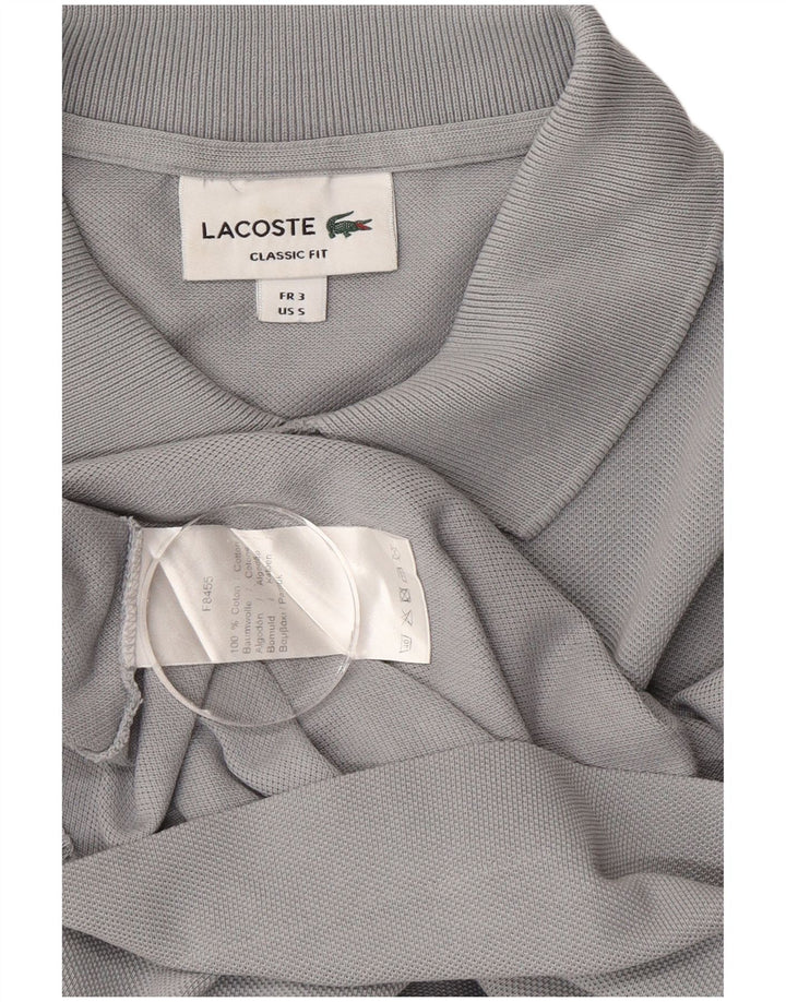 Ανδρικό πουκάμισο πόλο Lacoste σε κλασική εφαρμογή, μέγεθος 3, μικρό γκρι βαμβακερό