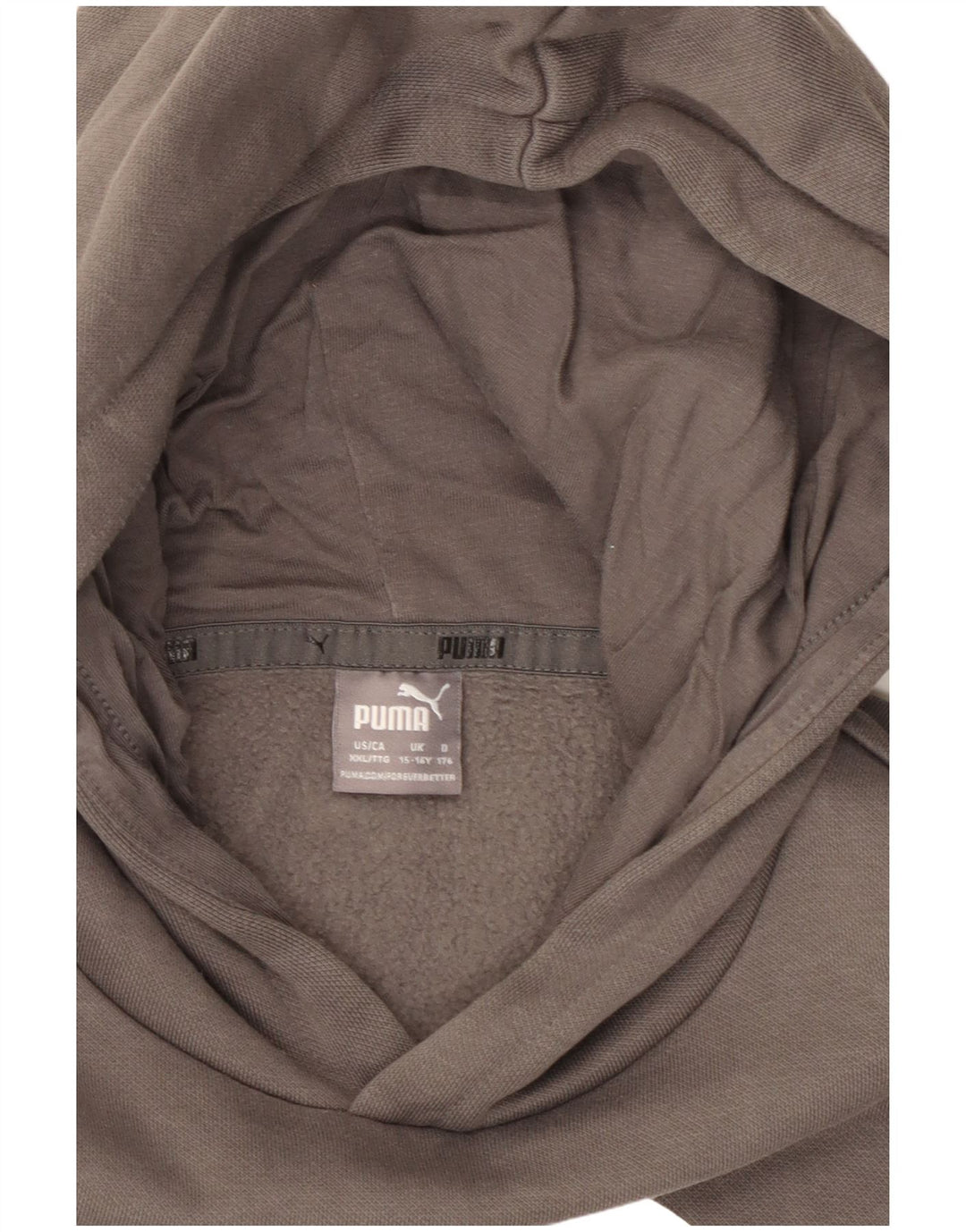 PUMA Boys Graphic Hoodie Jumper 15-16 Years Grey Cotton