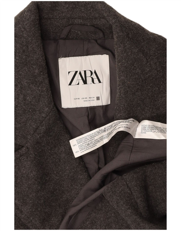 ZARA Γυναικείο Παλτό με διπλό στήθος UK 6 XS Γκρι Πολυεστέρας