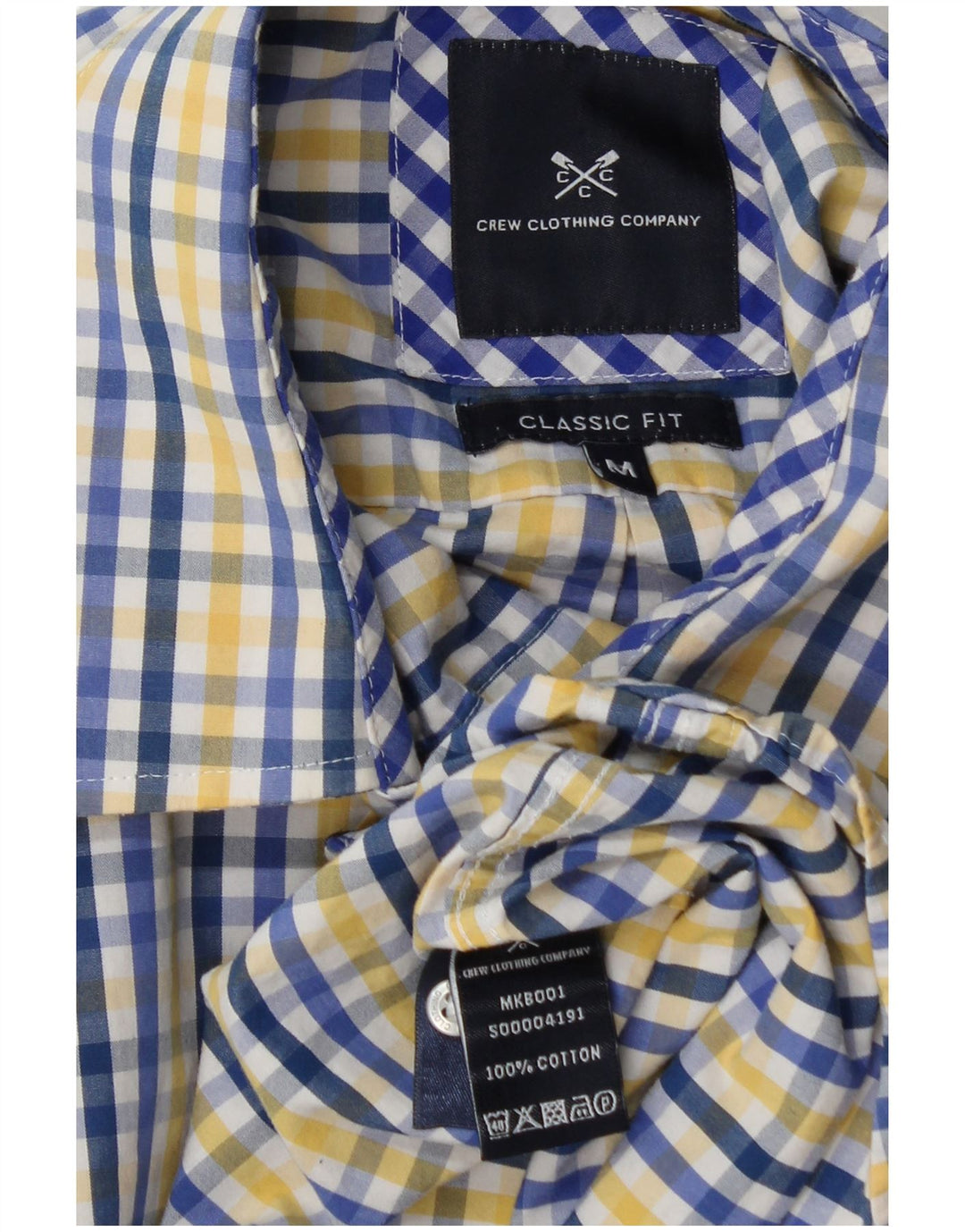 Ανδρικό πουκάμισο Crew Clothing Classic Fit, μεσαίο μπλε βαμβακερό