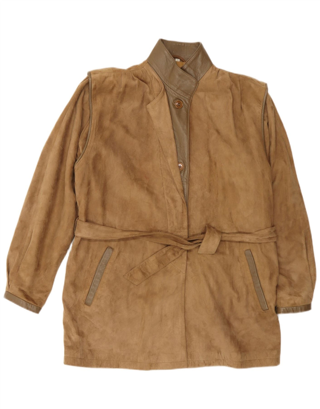 Vintage Γυναικείο Υπερμεγέθη Σουέντ Μπουφάν IT 44 Δερμάτινο Μεσαίο Καφέ