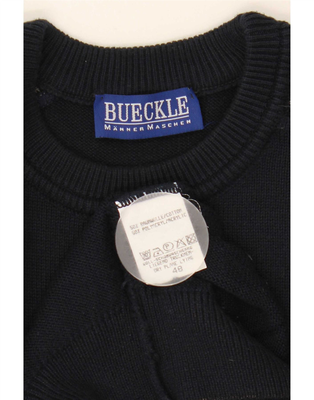 Ανδρικό πουλόβερ Bueckle Crew Neck Jumper IT 48 Medium Navy Blue Geometric