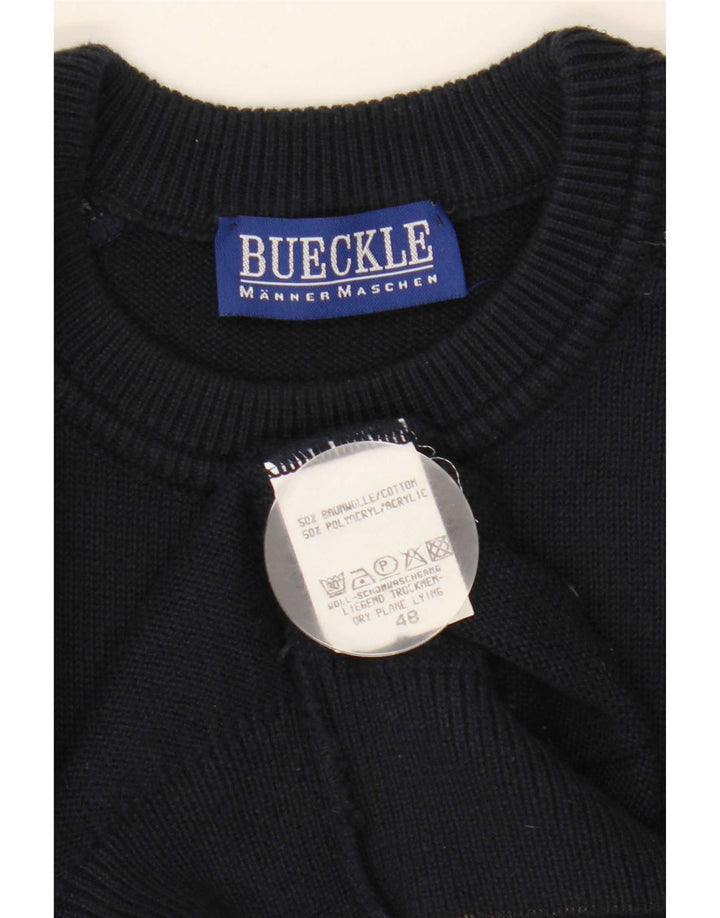 Ανδρικό πουλόβερ Bueckle Crew Neck Jumper IT 48 Medium Navy Blue Geometric