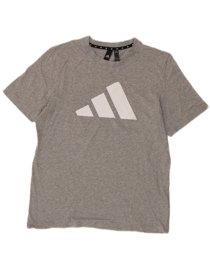 Ανδρικό γραφικό T-Shirt Adidas Top Μεσαίο γκρι βαμβακερό