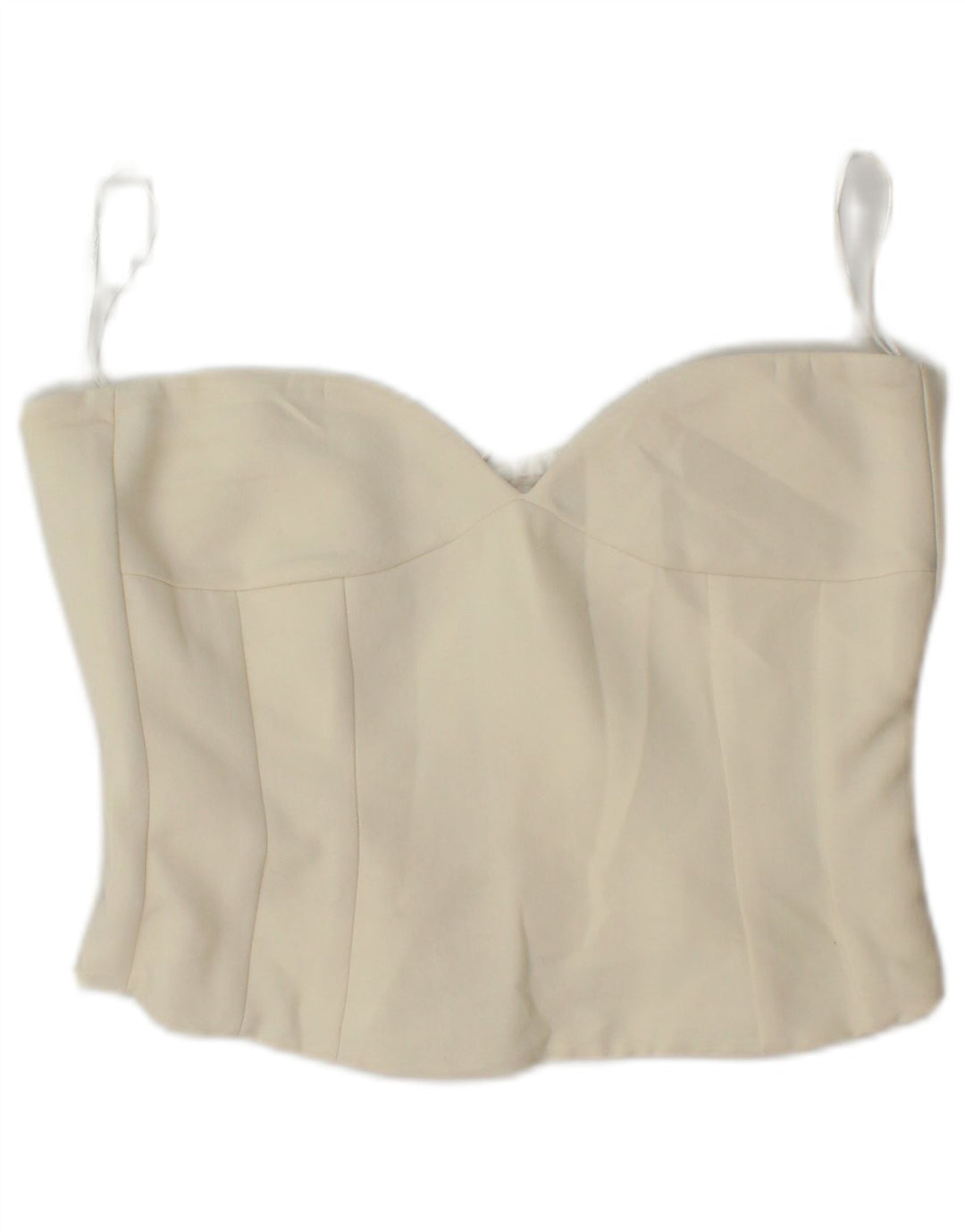 Zara Γυναικείο Κορσέ Στράπλες Τοπ UK 12 Medium Off White Πολυεστέρας