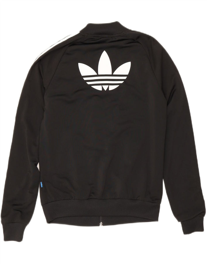 Γυναικεία αθλητική φόρμα γραφικών Adidas Top Jacket UK 6 XS Μαύρο Πολυεστέρας
