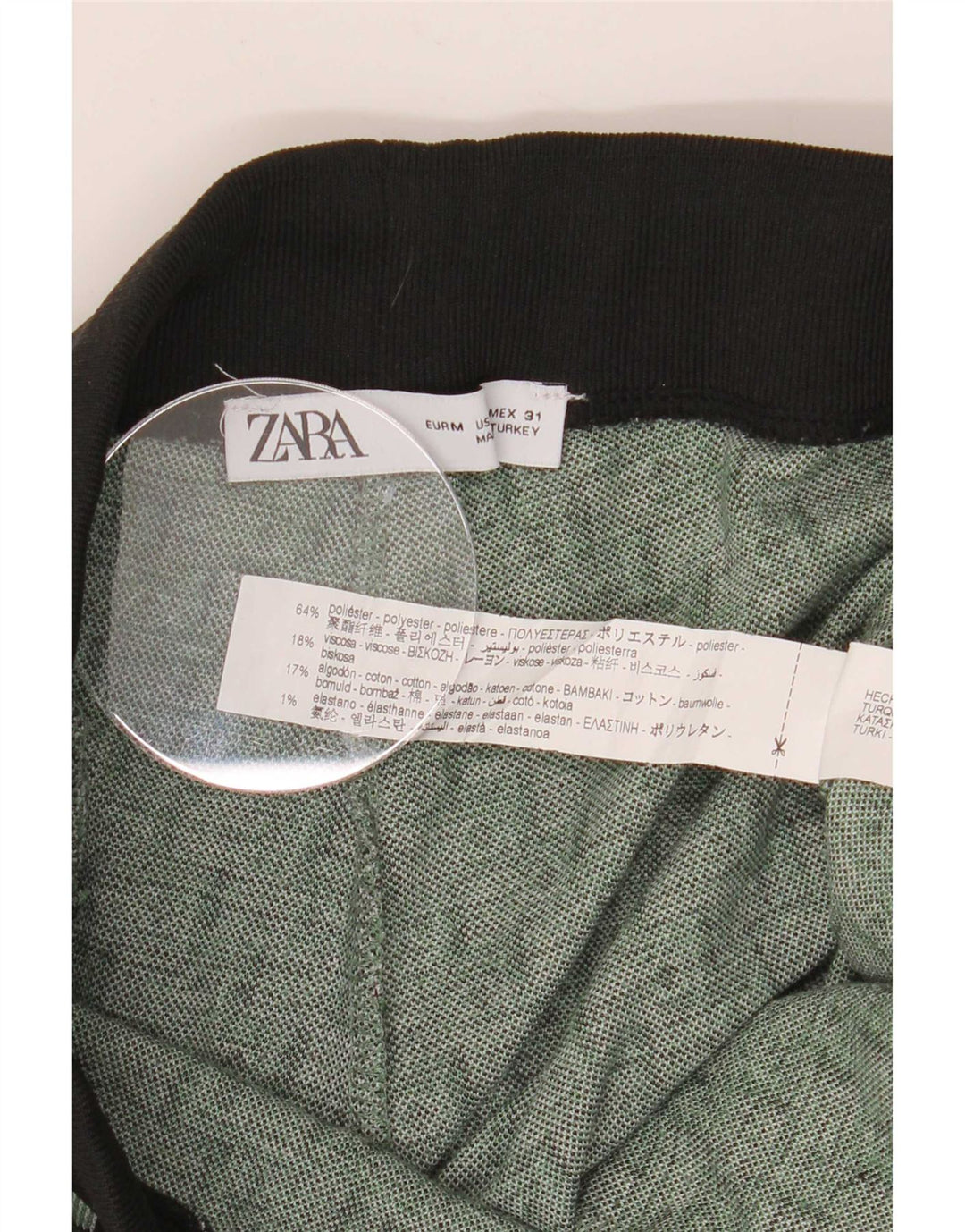 Ανδρική φόρμα Zara Παντελόνι Joggers Μεσαίου πράσινου γεωμετρικού πολυεστέρα