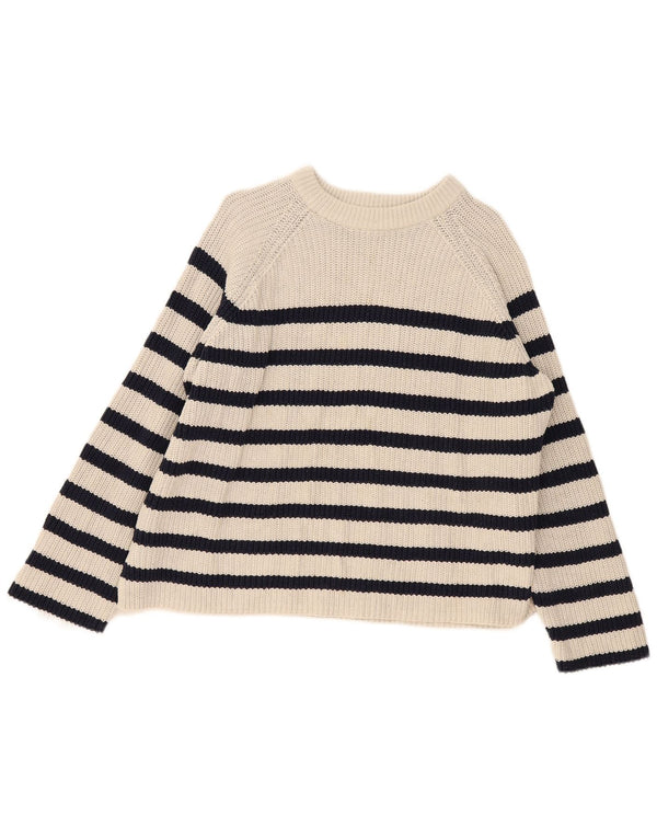 Marks & Spencer Γυναικείο πουλόβερ με λαιμό σκάφος UK 18 XL σε ανοιχτό ριγέ