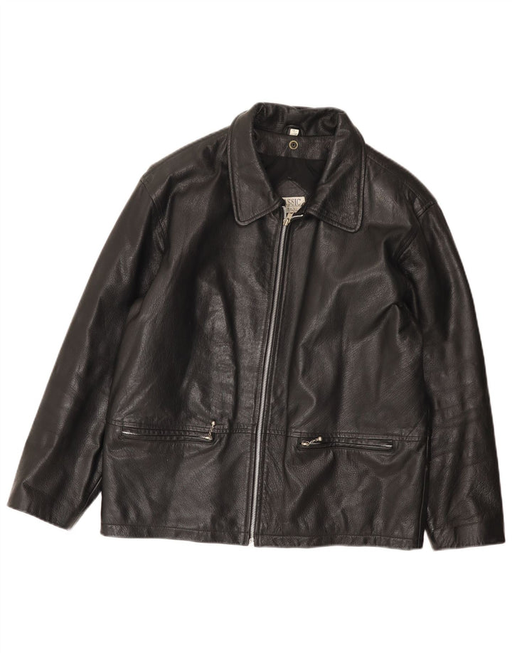 CLASSIC Γυναικείο Δερμάτινο Μπουφάν UK 12 Medium Black Leather