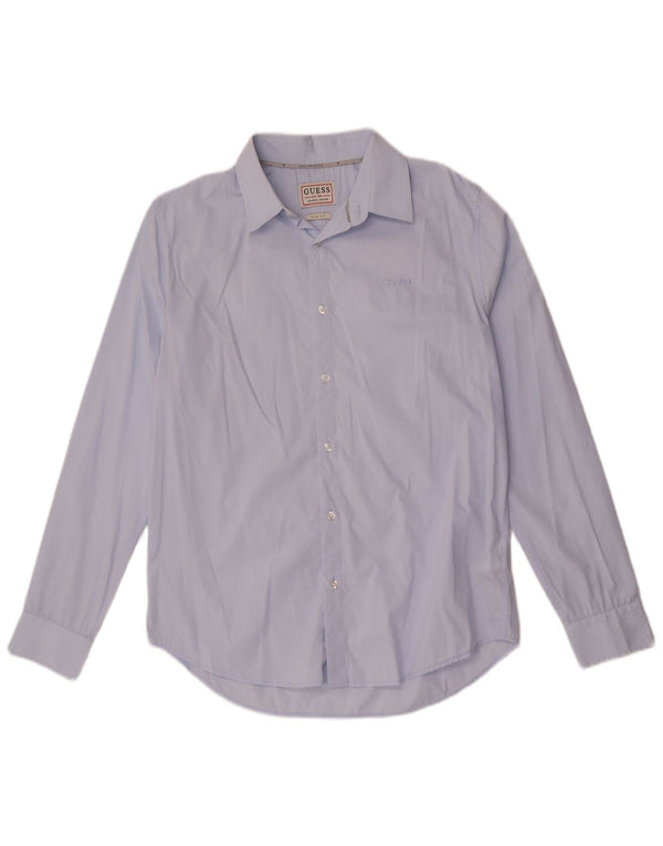 Ανδρικό πουκάμισο Guess Slim Fit UK 34 Small μπλε βαμβακερό