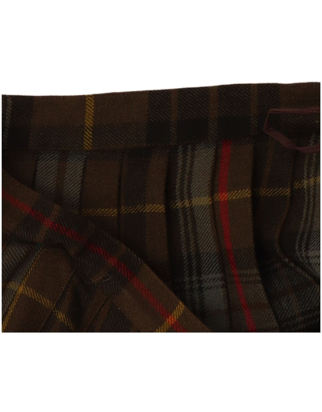 VINTAGE Γυναικεία Wrap Φούστα W28 Μεσαίο Χακί Καρό