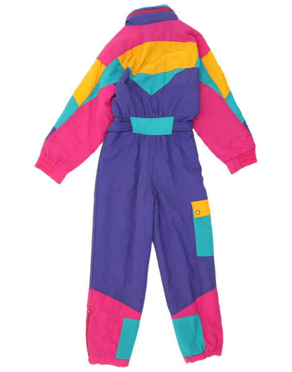 C&A Girls Rodeo Hooded Ski Jumpsuit 10-11 Years Multicoloured Colourblock