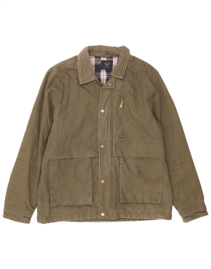 Lincoln Mens Utility Jacket UK 40 Large Khaki Cotton