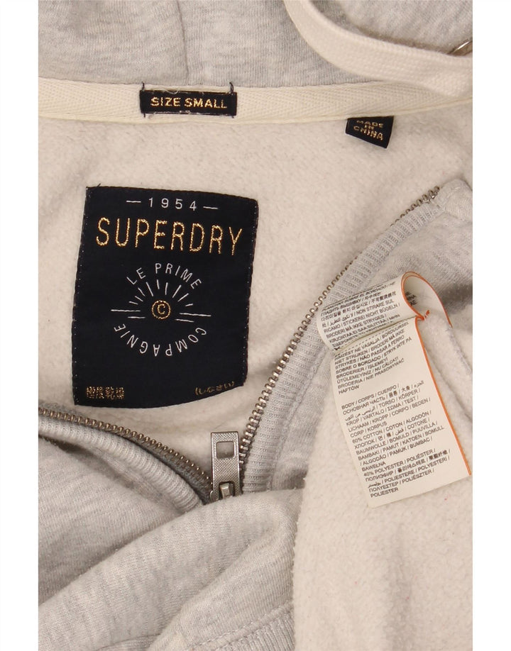 Ανδρικό πουλόβερ με κουκούλα με φερμουάρ SUPERDRY Μικρό βαμβακερό γκρι