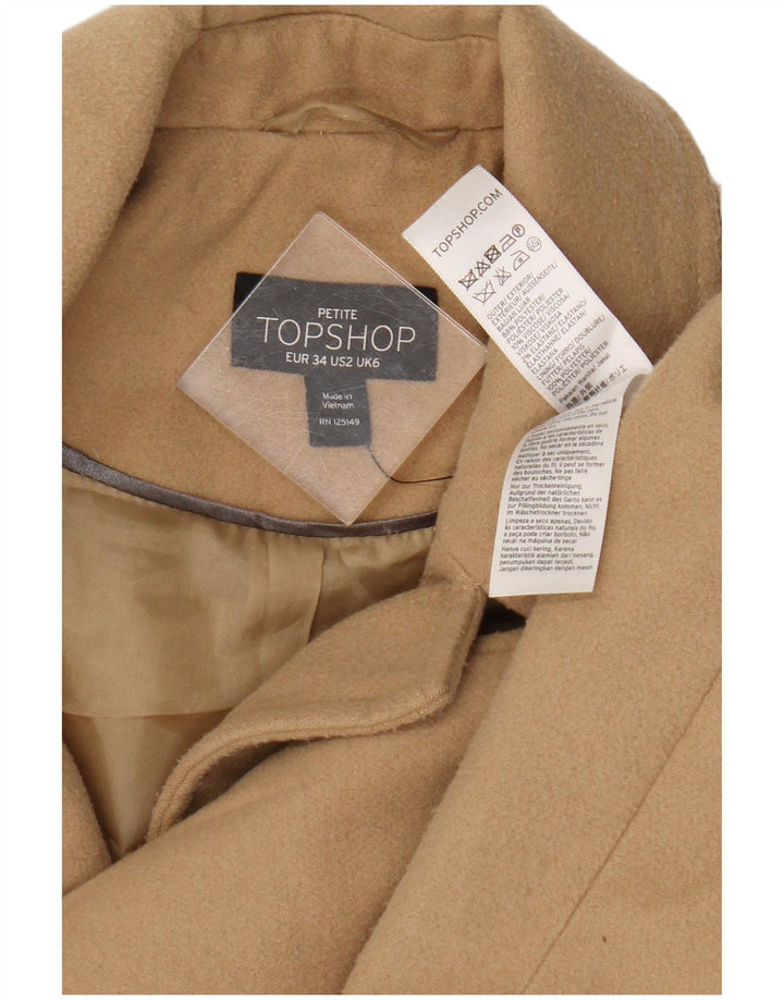 Topshop Γυναικείο Πανωφόρι UK 6 XS Μπεζ Πολυεστέρας