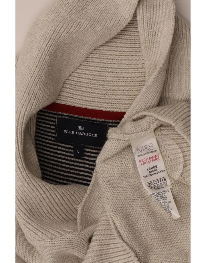 MARKS & SPENCER Ανδρικό πουλόβερ με σάλι λαιμό UK 41/43 Large Grey