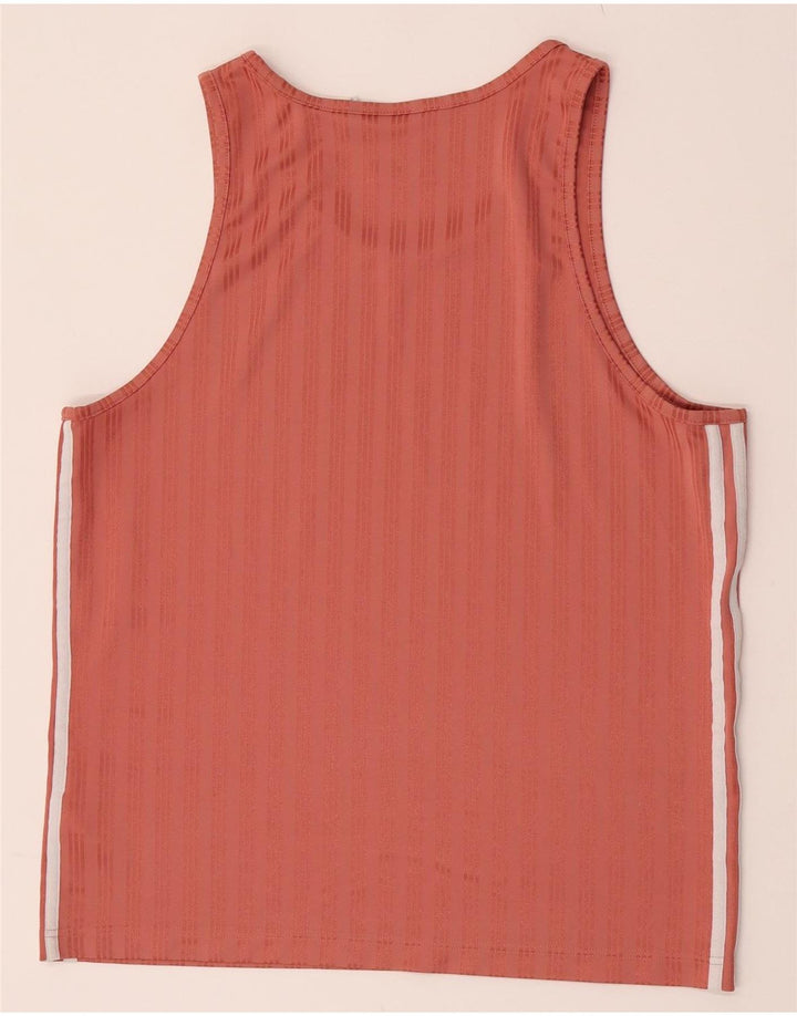 Ανδρικό γιλέκο Adidas μεσαίο πορτοκαλί ριγέ πολυεστέρας