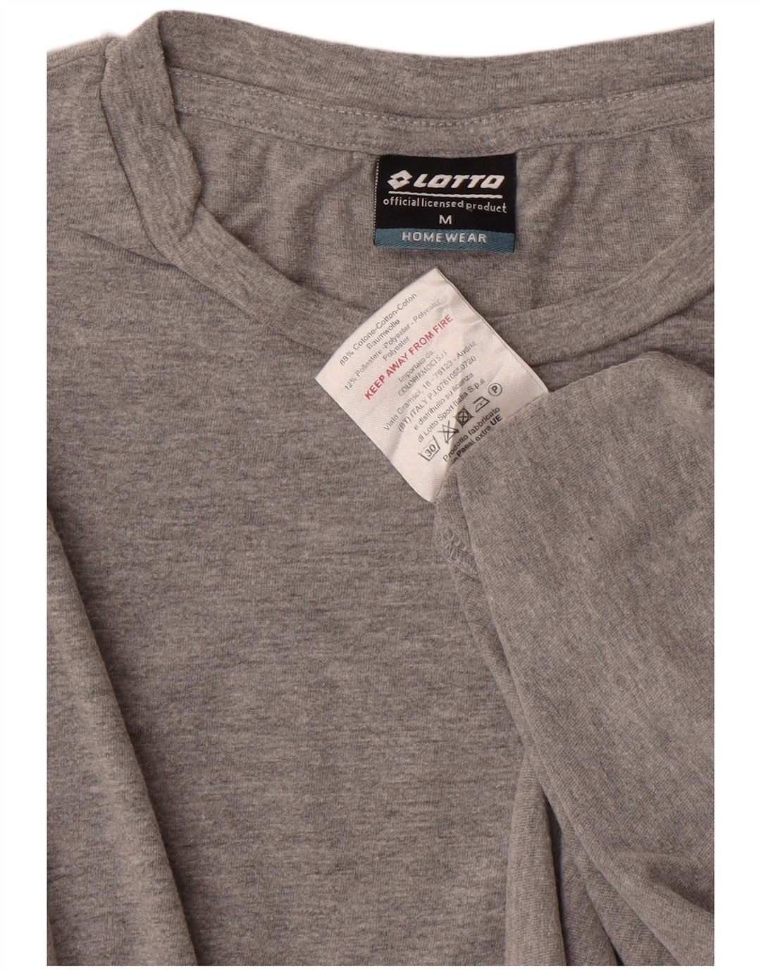 LOTTO Mens Graphic T-Shirt Top Medium Grey Cotton