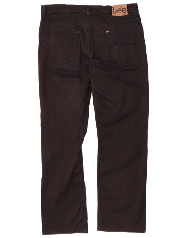 Lee Mens Brooklyn Straight Casual Παντελόνι W36 L31 Μαύρο βαμβακερό