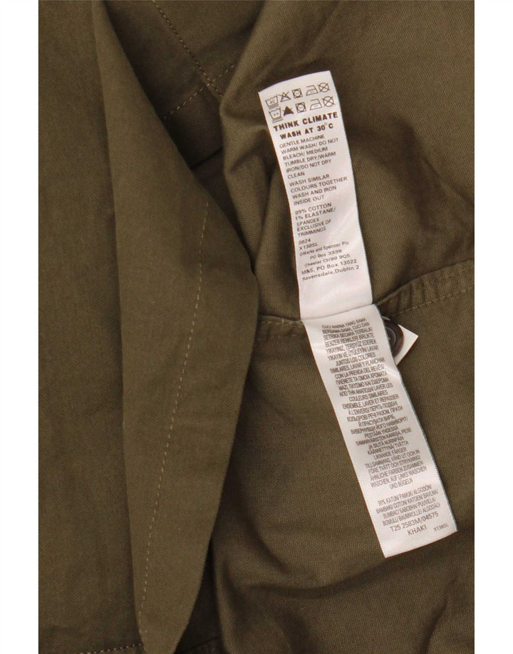Ανδρικό πουκάμισο Marks & Spencer, μικρό χακί βαμβακερό