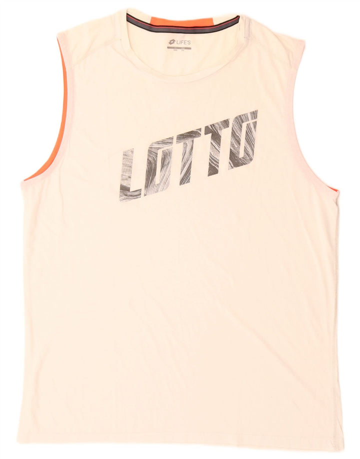 Ανδρικό γραφικό γιλέκο Lotto Top 2XL Off White