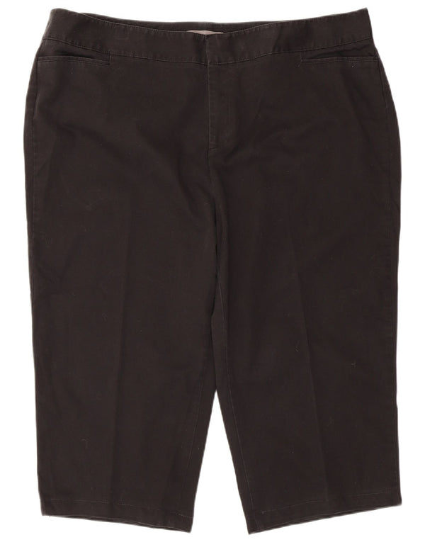 DOCKERS Womens Capri Trousers US 20 2XL W40 L19 Black Cotton