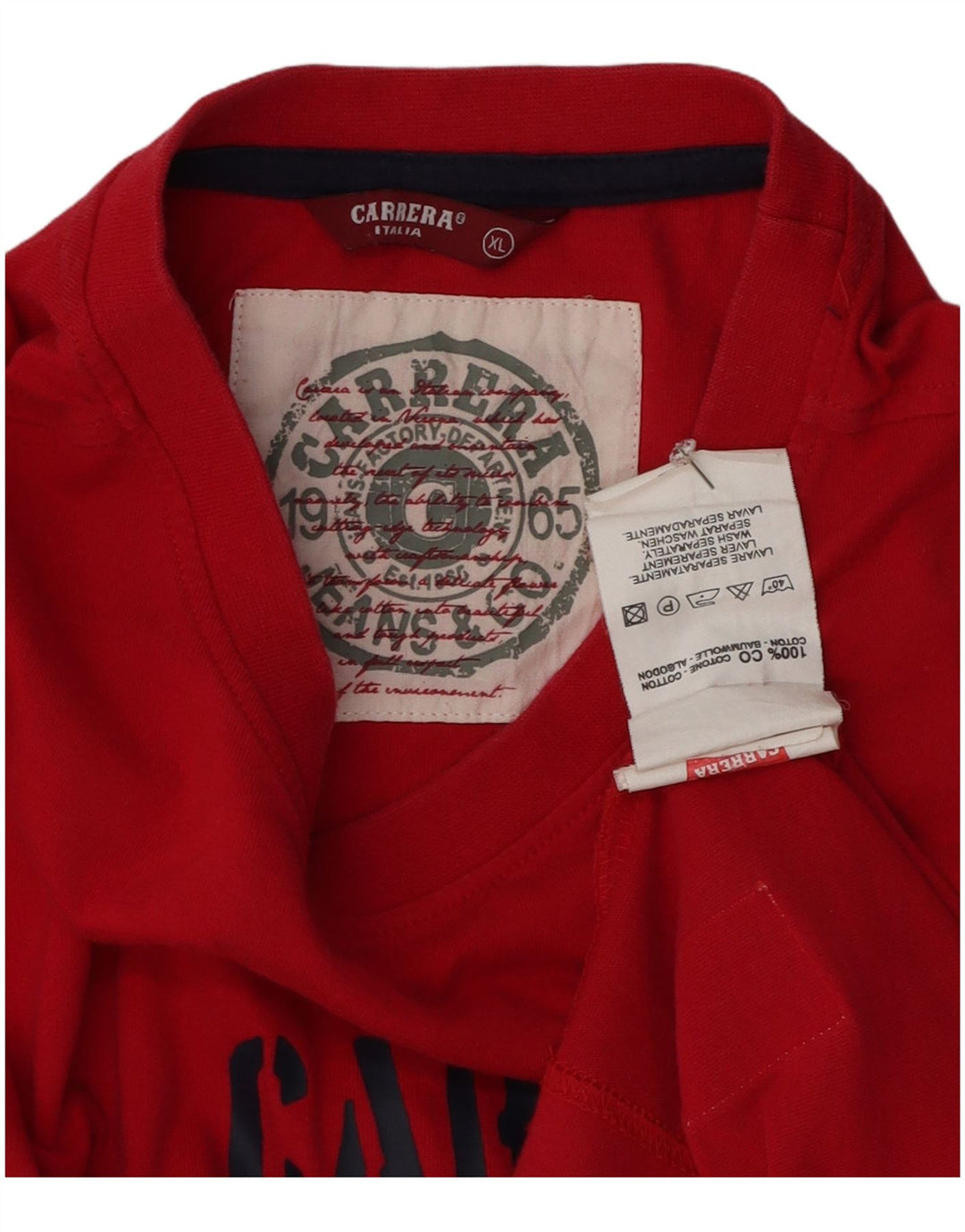 Ανδρικό γραφικό T-Shirt Carrera Top XL Red Cotton