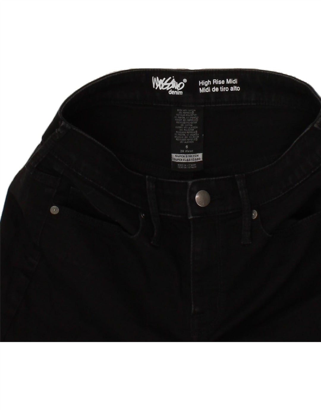 MOSSIMO Womens High Waist Denim Shorts US 8 Medium W28 Black Cotton Vintage Mossimo and Second-Hand Mossimo from Messina Hembry 