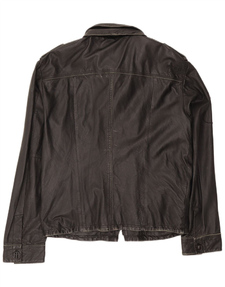 Superdry Ανδρικό Δερμάτινο Μπουφάν UK 42 XL Μαύρο Δερμάτινο