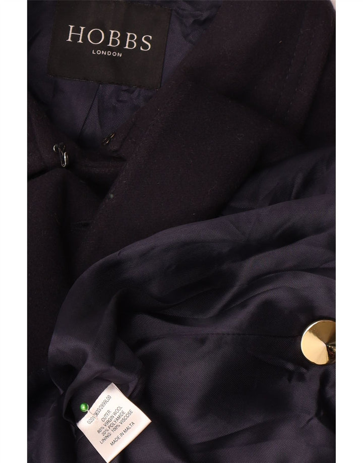Hobbs Γυναικείο παλτό με διπλό στήθος UK 10 Small Navy Blue Virgin Wool
