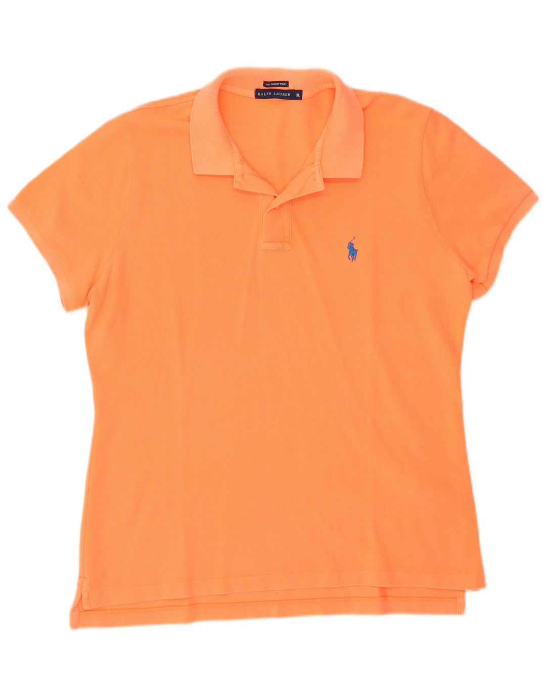 RALPH LAUREN Γυναικείο Skinny μπλουζάκι πόλο UK 18 XL πορτοκαλί βαμβακερό