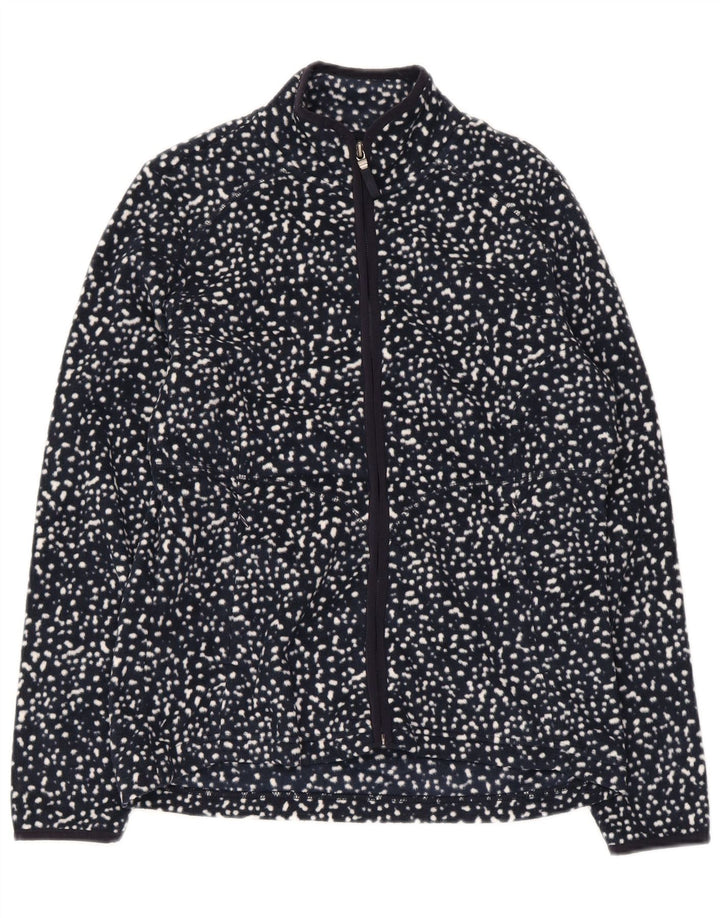 Marks & Spencer Γυναικείο Fleece Jacket UK 12 Medium Navy Blue Spotted