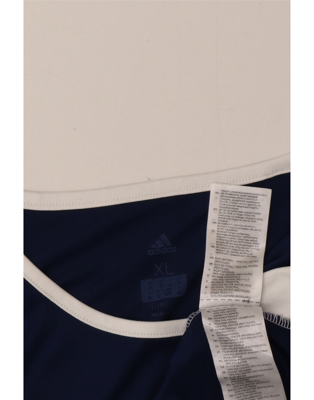 Ανδρικό T-Shirt Climalite Adidas Top XL Navy Blue Colorblock Πολυεστέρας