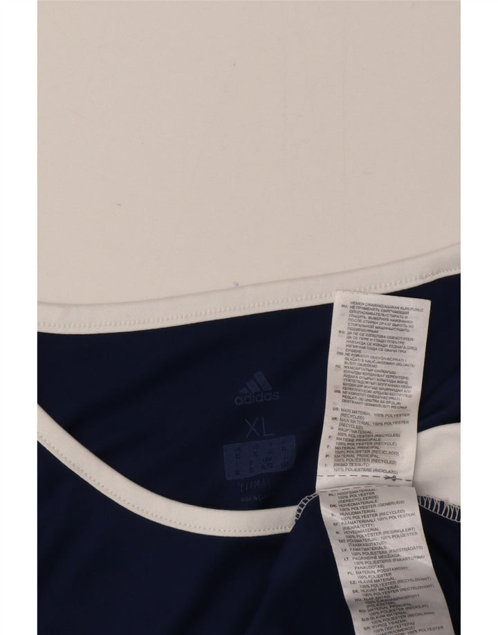 Ανδρικό T-Shirt Climalite Adidas Top XL Navy Blue Colorblock Πολυεστέρας