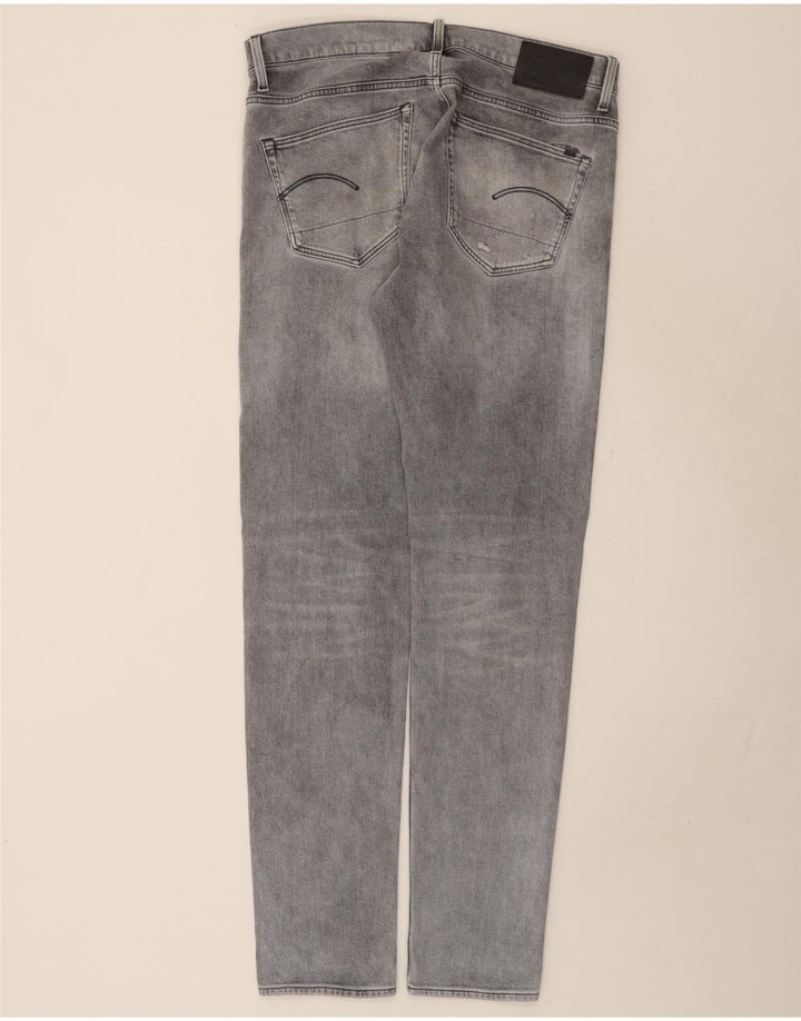 G-Star Mens 3301 Distressed Slim Jeans W36 L36 Γκρι βαμβακερό