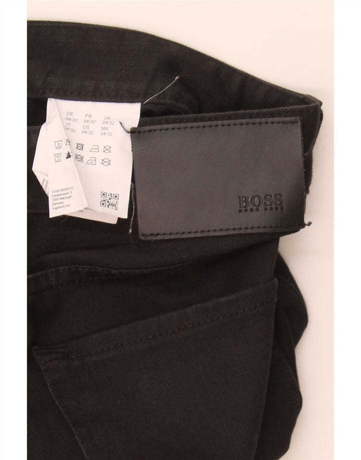 Ανδρικό τζιν ίσιο Hugo Boss W34 L32 Μαύρο βαμβακερό