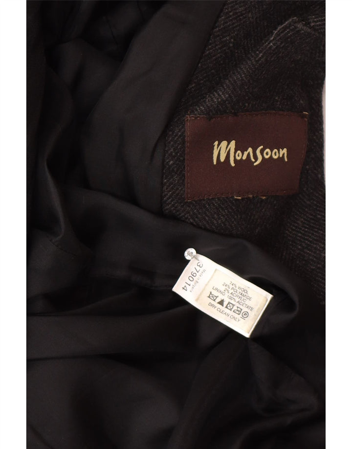 Ανδρικό πανωφόρι Monsoon UK 38 Μεσαίο γκρι μαλλί ψαροκόκαλο Classic