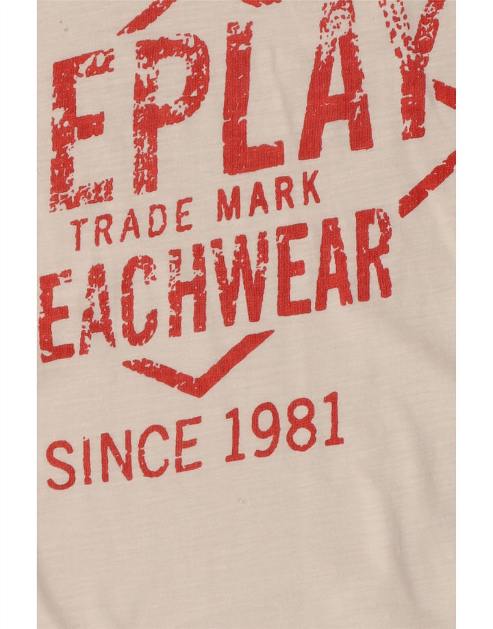Ανδρικό γραφικό T-shirt Replay Top Small White