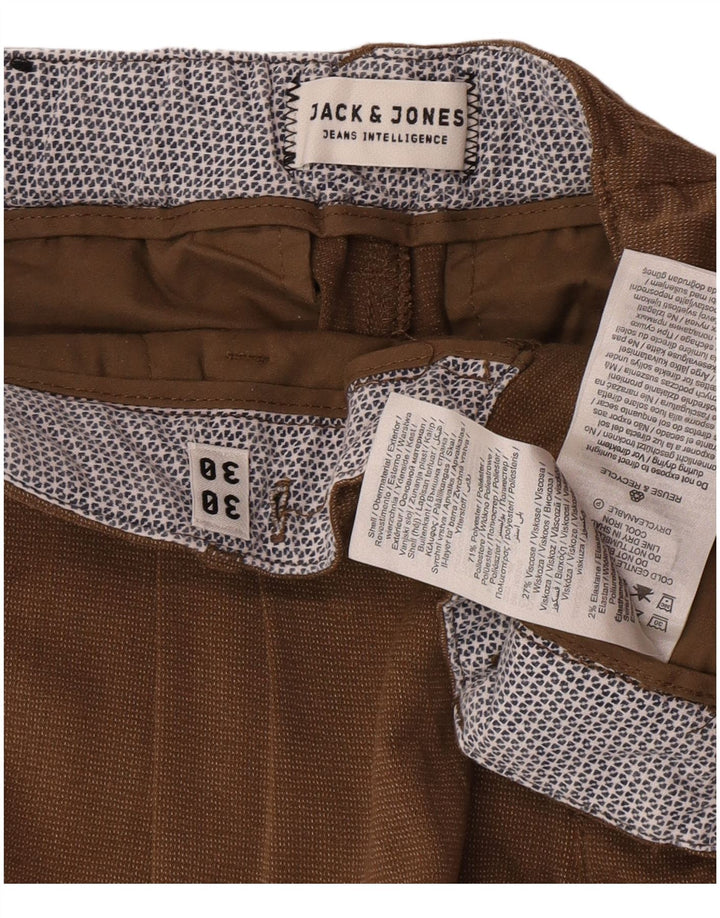Jack & Jones Ανδρικό παντελόνι Chino με καρφίτσες W30 L23 καφέ πολυεστέρας