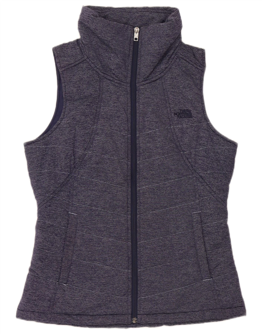 THE NORTH FACE Γυναικείο padded Gilet UK 14 Medium Navy Blue Pinstripe