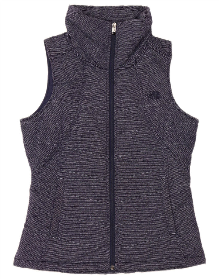 THE NORTH FACE Γυναικείο padded Gilet UK 14 Medium Navy Blue Pinstripe
