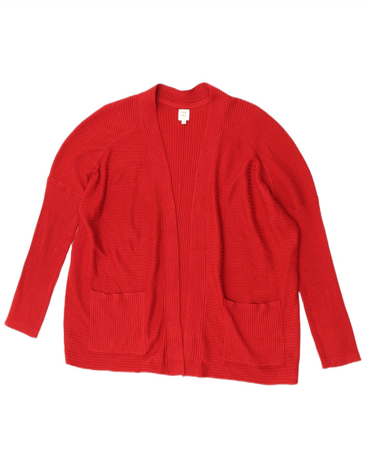 John Lewis Γυναικείο ανοιχτό πουλόβερ UK 10 Small Red Polyester