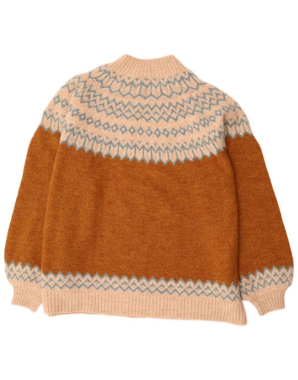 Superdry γυναικείο πουλόβερ με λαιμό χελώνα UK 14 Large Brown Fair Isle