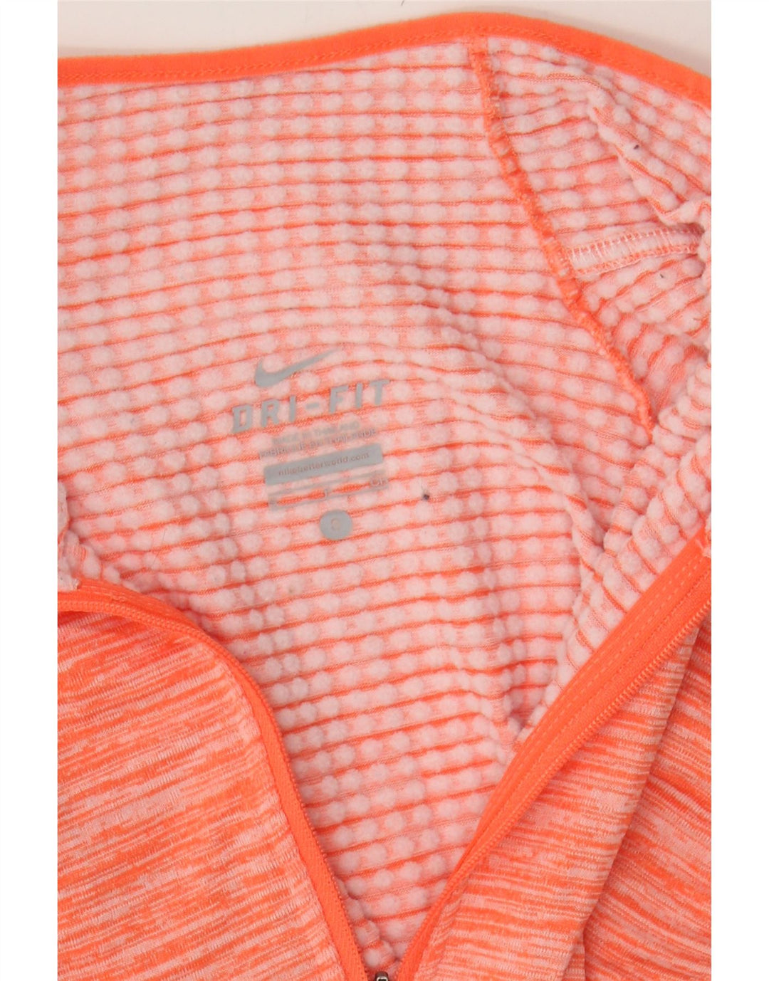 NIKE Womens Dri Fit Pullover Tracksuit Top UK 10 Small Orange Flecked Vintage Nike and Second-Hand Nike from Messina Hembry 