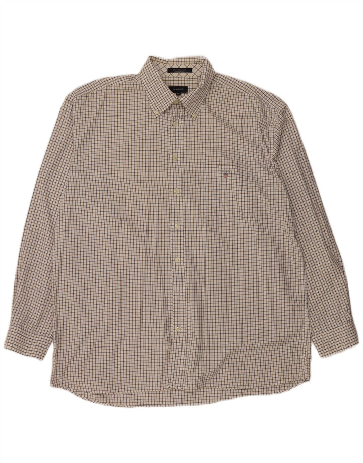 Ανδρικό πουκάμισο Gant Regular Fit 2XL White Check Cotton