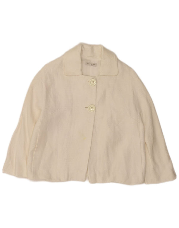 Massimo Dutti Γυναικείο σακάκι σακάκι με 2 κουμπιά Crop EU 38 Medium White