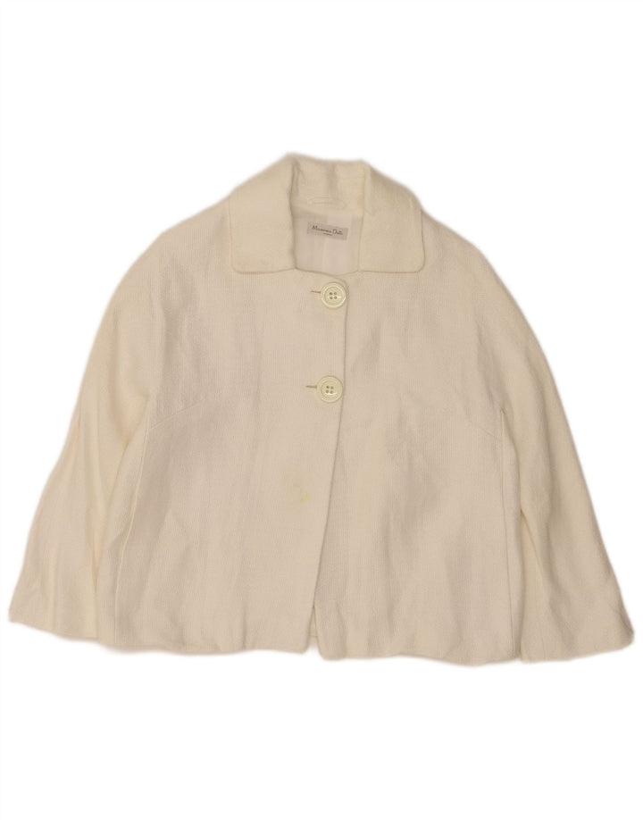 Massimo Dutti Γυναικείο σακάκι σακάκι με 2 κουμπιά Crop EU 38 Medium White
