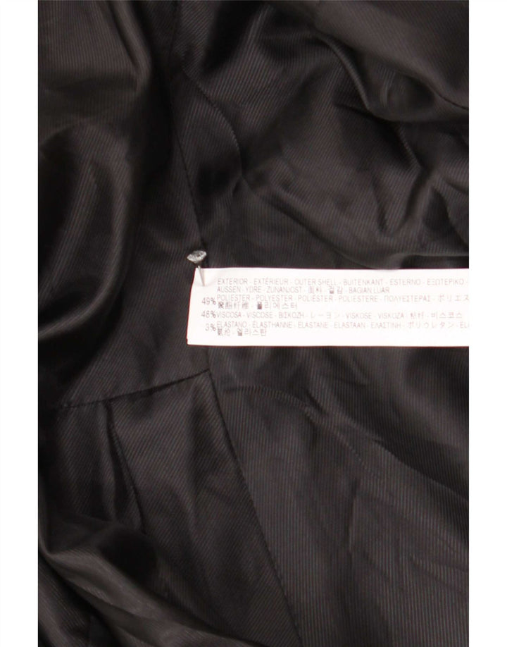 Zara Γυναικείο Μπουφάν 1 Κουμπί Blazer UK 12 Μεσαίο Μαύρο Πολυεστέρας