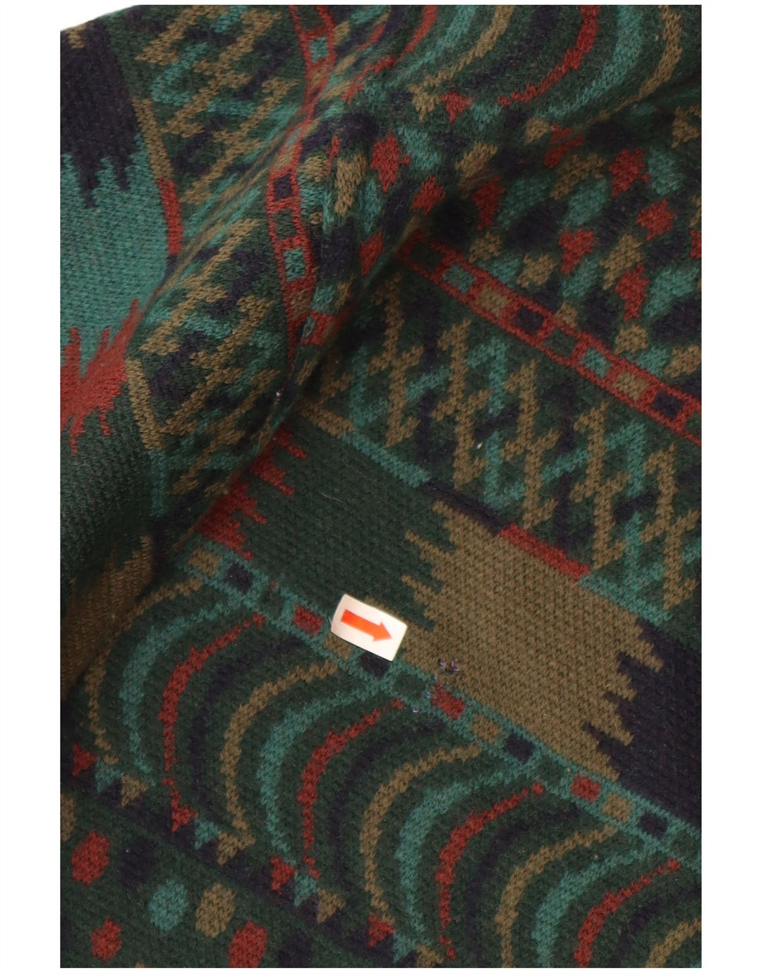 VINTAGE Ανδρικό πουλόβερ με λαιμόκοψη IT 54 XL Green Fair Isle Wool