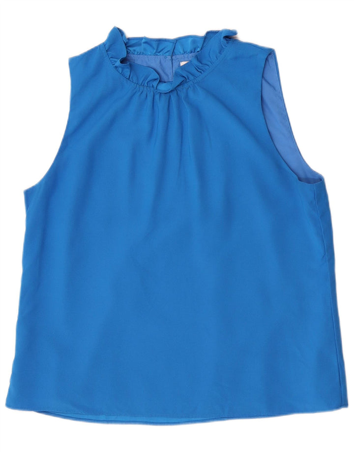 J. Crew Γυναικεία Αμάνικη Μπλούζα Τοπ UK 14 Medium Blue Polyester